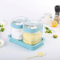 簡(jiǎn)約方形玻璃調味罐(2