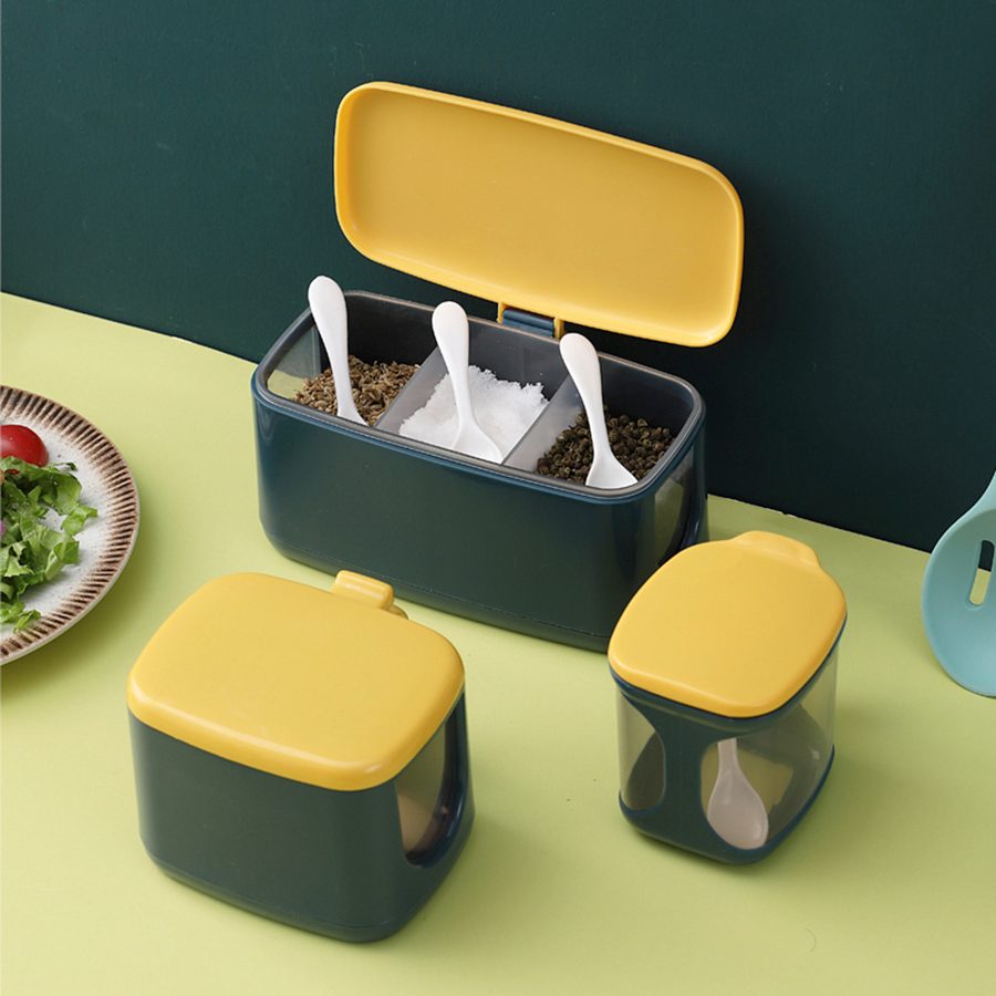 莫蘭迪雙層/手提式(單格/兩格/大兩格/大三格)調味盒