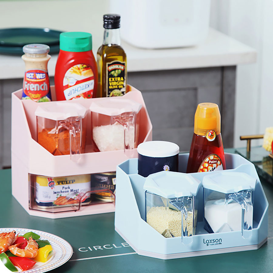 菱形調味組合單層雙層(帶抽屜）