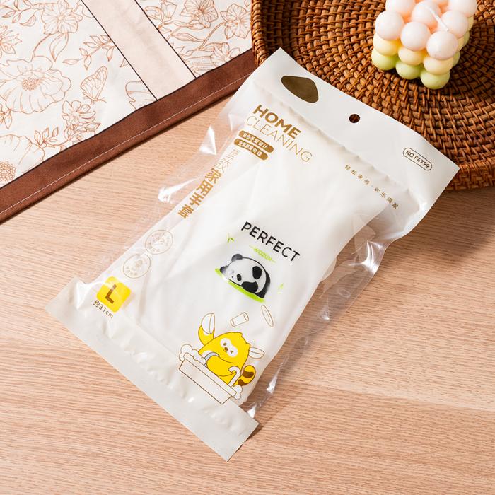 小熊塑膠手套短袖大中