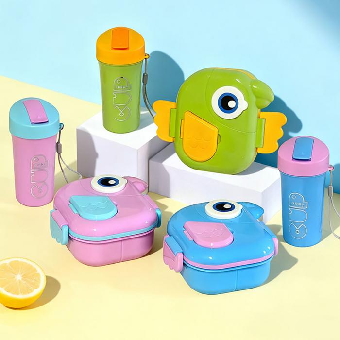 干飯鳥(niǎo)套裝飯盒(水杯帶吸管)(飯盒750ML+水